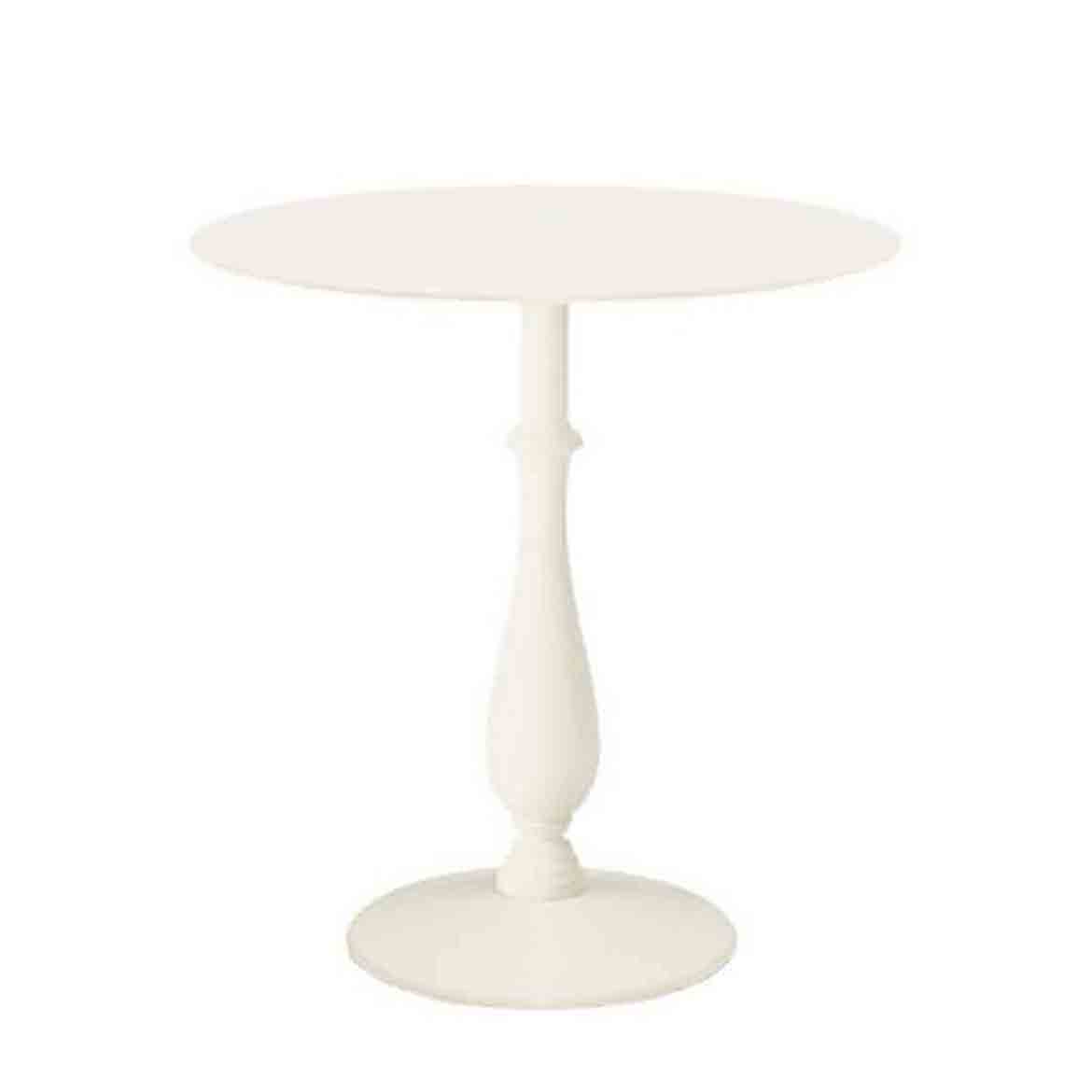 Sand-blasted cast iron base, powder coated in different colours. Max table top size: 60x60,  ø85 cm
