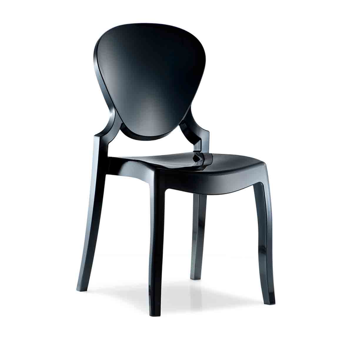 Polycarbonate frame, available in white, black or beige full colour version or in clear, amber, violet or smoke grey transparent version. Same as the stucture. Available also with seat cushion.